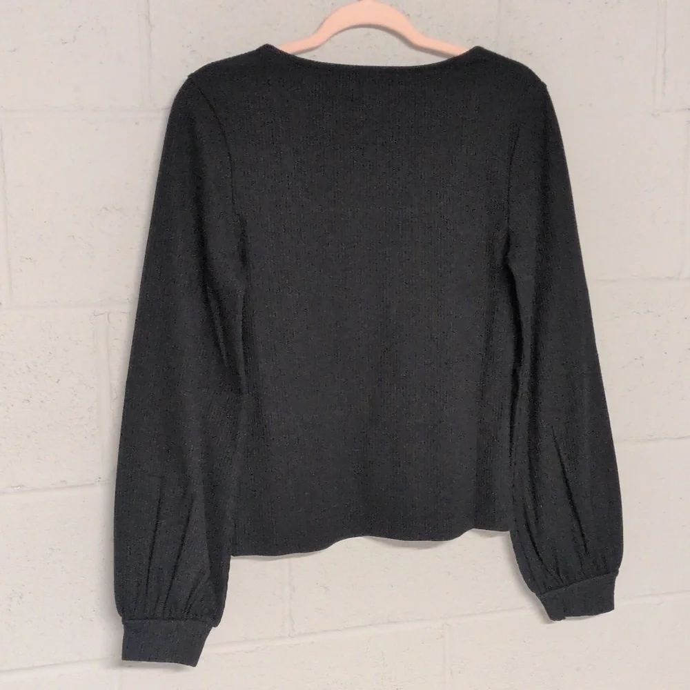 The Drop Lucyswhims Women's Ribbed Square Neck Balloon Long Sleeve Lucy Top NWT - Picture 8 of 13